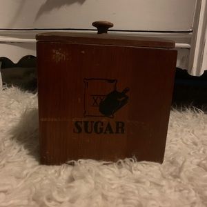 Vintage wood Sugar Canister